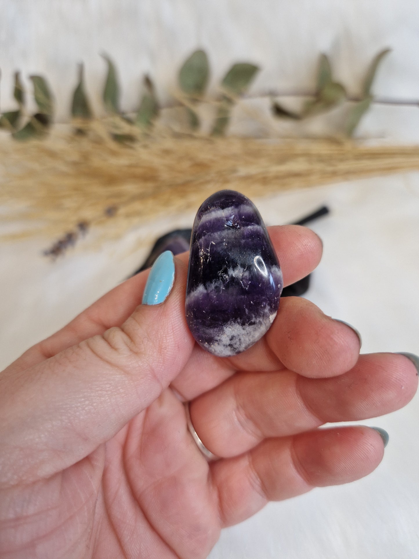 Chevron Amethyst Trommelsteine